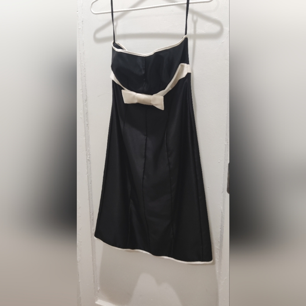 Moda international Y2K vintage black & white strapless prom dress size 6